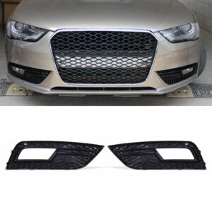 Front RS4 Style Fog Light Surrounds Gloss Black – Audi A4 B8.5 13-16