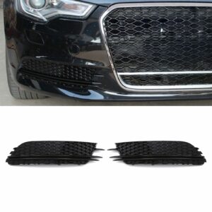 Front RS6 Style Fog Light Surrounds Gloss Black – Audi A6 C7 4G 11-15