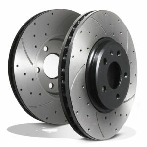 Front Drilled Grooved 320mm Brake Discs - Audi Q5 2.0 3.0 3.2 TDI TFSI Quattro
