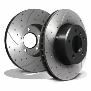 Front Drilled Grooved 324mm Brake Discs - BMW E60 E61 520D 530I 523I 02-10