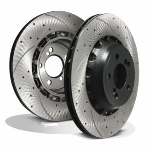 Rear Drilled Grooved Vented 370mm Brake Discs - BMW F87 M2 Competition 19+