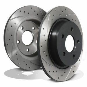 Rear Grooved Drilled 280mm Brake Discs - Ford Focus MK2 1.4 1.6 2.0 TDCI 04+