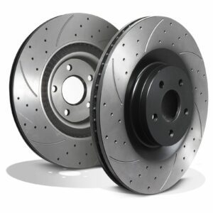 Front Drilled Grooved 350mm Uprated Brake Discs - Ford Focus MK3 RS 2.3 2015+