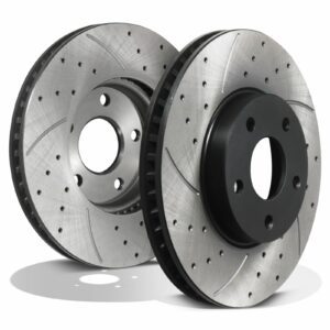 Front Drilled Grooved 282mm Brake Discs - Ford Focus MK4 1.0 1.5 Ecoboost 18-25