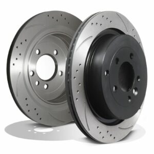 Rear Drilled Grooved 350mm Brake Discs - Range Rover Sport 3.0 4.2 5.0 05-13