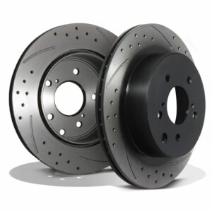 Rear Drilled Grooved 296mm Brake Discs - Nissan Skyline R33 2.5 GTST 93-98