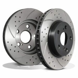 Rotordiscs Front Drilled Grooved 255mm Brake Discs - Toyota Celica 1.8 Zzt 99+
