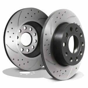 Rear Grooved Drilled 256mm Brake Discs - Audi A3 8P TDI TFSI TSI Quattro 03-12