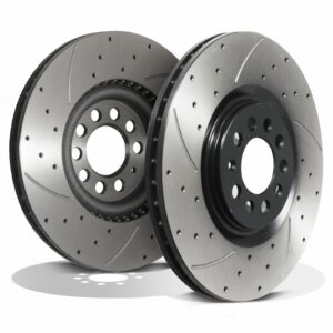 Front Drilled Grooved 312mm Brake Discs - Skoda Octavia 1U 1.8T 20V Vrs 01-06