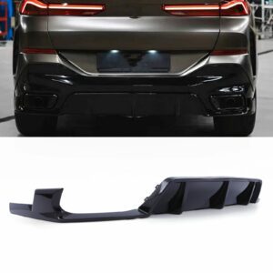 Rear Dual Exit Style Diffuser Gloss Black - BMW X6 G06 Pre-LCI 20-24