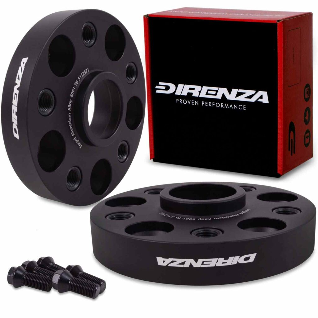 Direnza 25mm Wheel Spacers - Pair - VW Volkswagen Golf GTI GTD R / Audi A3 A4 / Seat FR / Skoda VRS | 5×112 M14×1.5 57.1mm