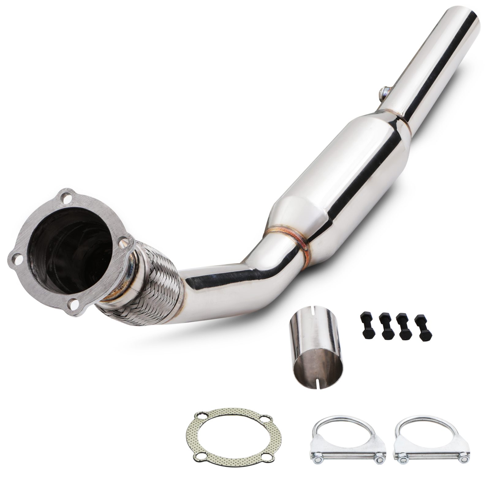 2.5" Exhaust Decat Downpipe Audi A3 TT 8N Volkswagen Golf GTI MK4 1.8T 20v 00 04