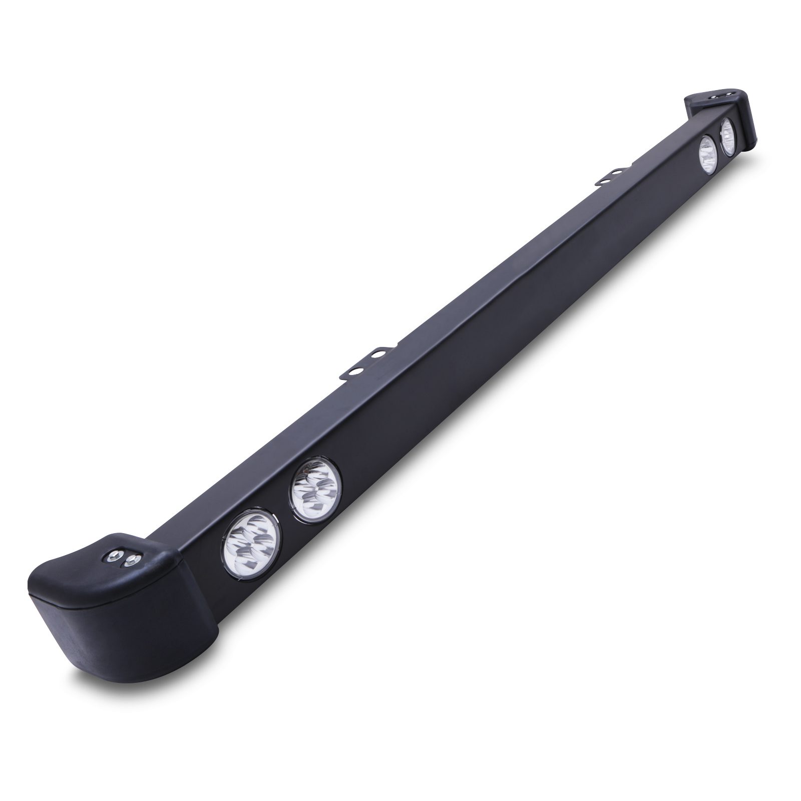 Steel Front Bumper Round LED Spot Light Bar To Fit Land Rover Defender Ld 2.2 2.4 TD4 83-16