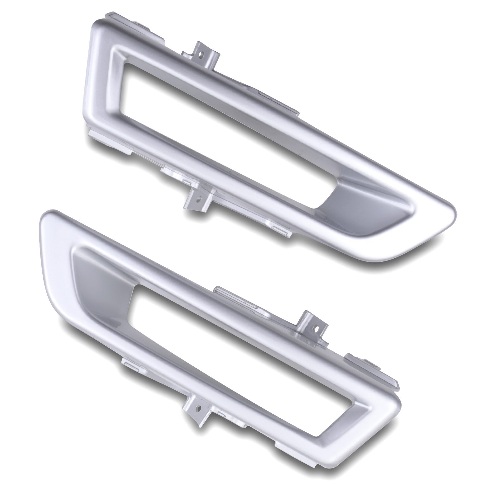 Silver Front Fog Light Covers To Fit Land Rover Discovery Sport 14+