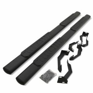 VW Amarok 2010-2020 Black Oval Side Bars With Foot Grips