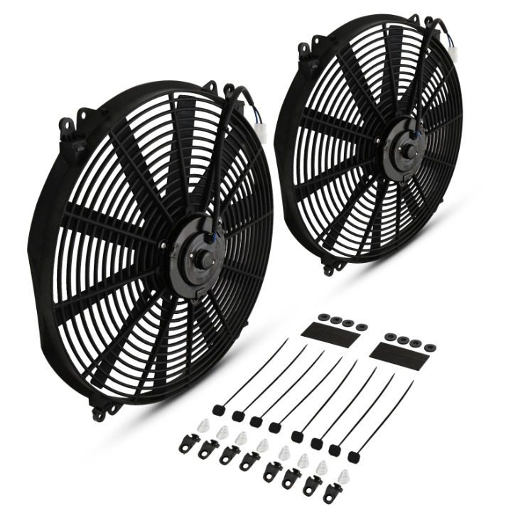 2x 16" Universal Straight Blade Fans Kit