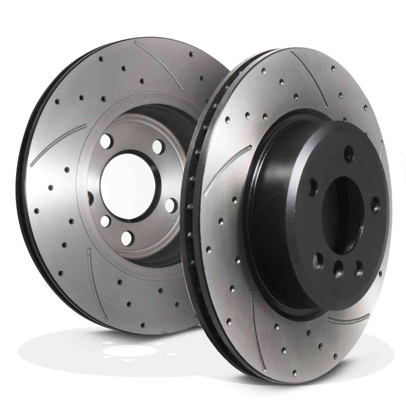 Front Drilled Grooved 330mm Brake Discs - BMW 5 Series F10 F11 09-17