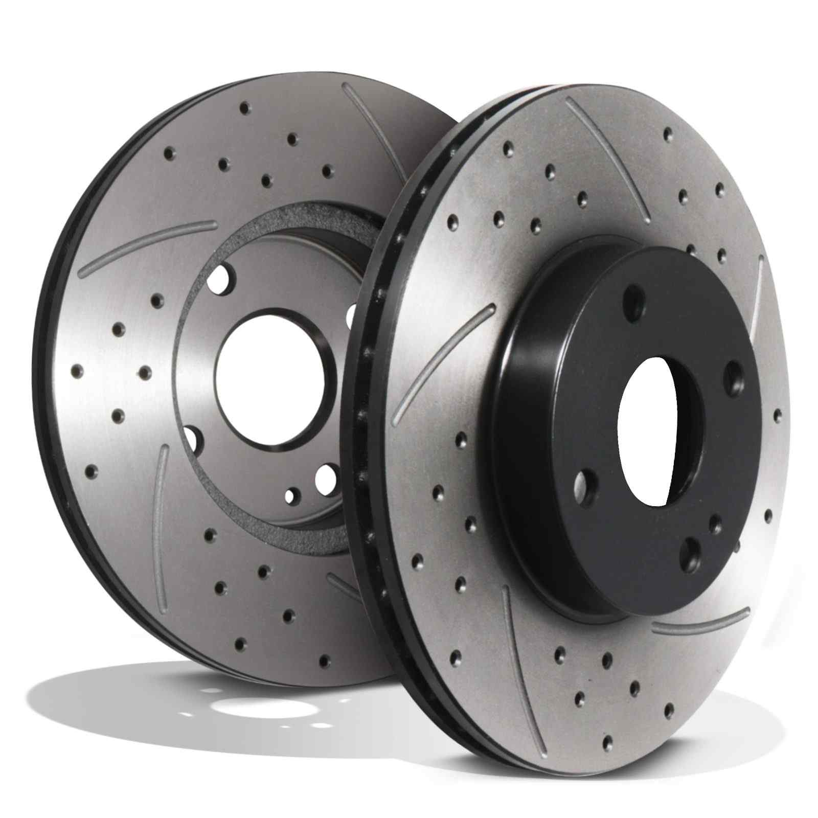 Front Drilled Grooved 255mm Brake Discs - Mazda MX-5 MK2 MK2.5 NB 1.6 1.8 1.9 16v 98-05