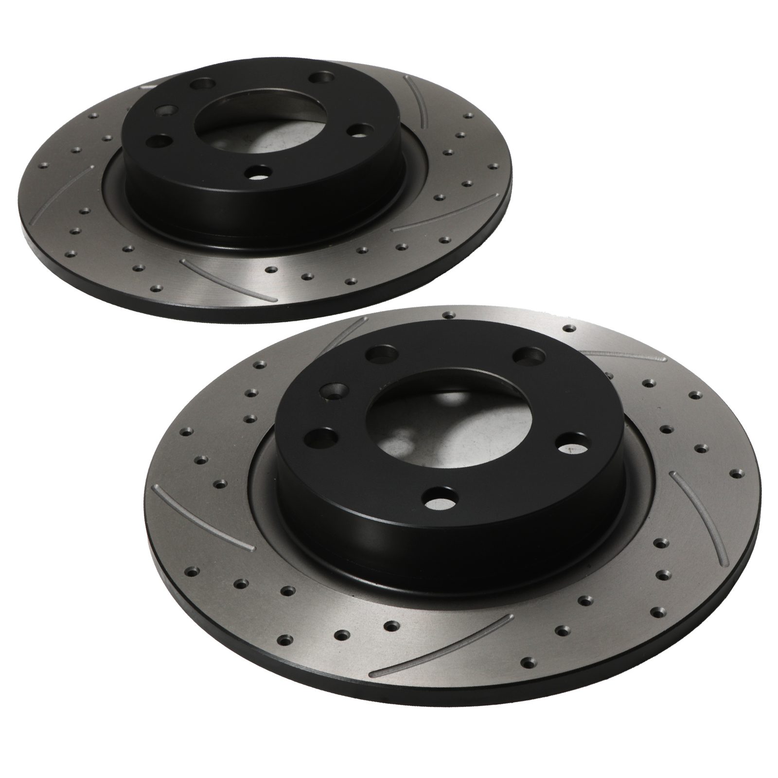Rear Grooved Drilled 264mm Brake Discs - Vauxhall Opel Corsa D CDTI 1.6 VXR T