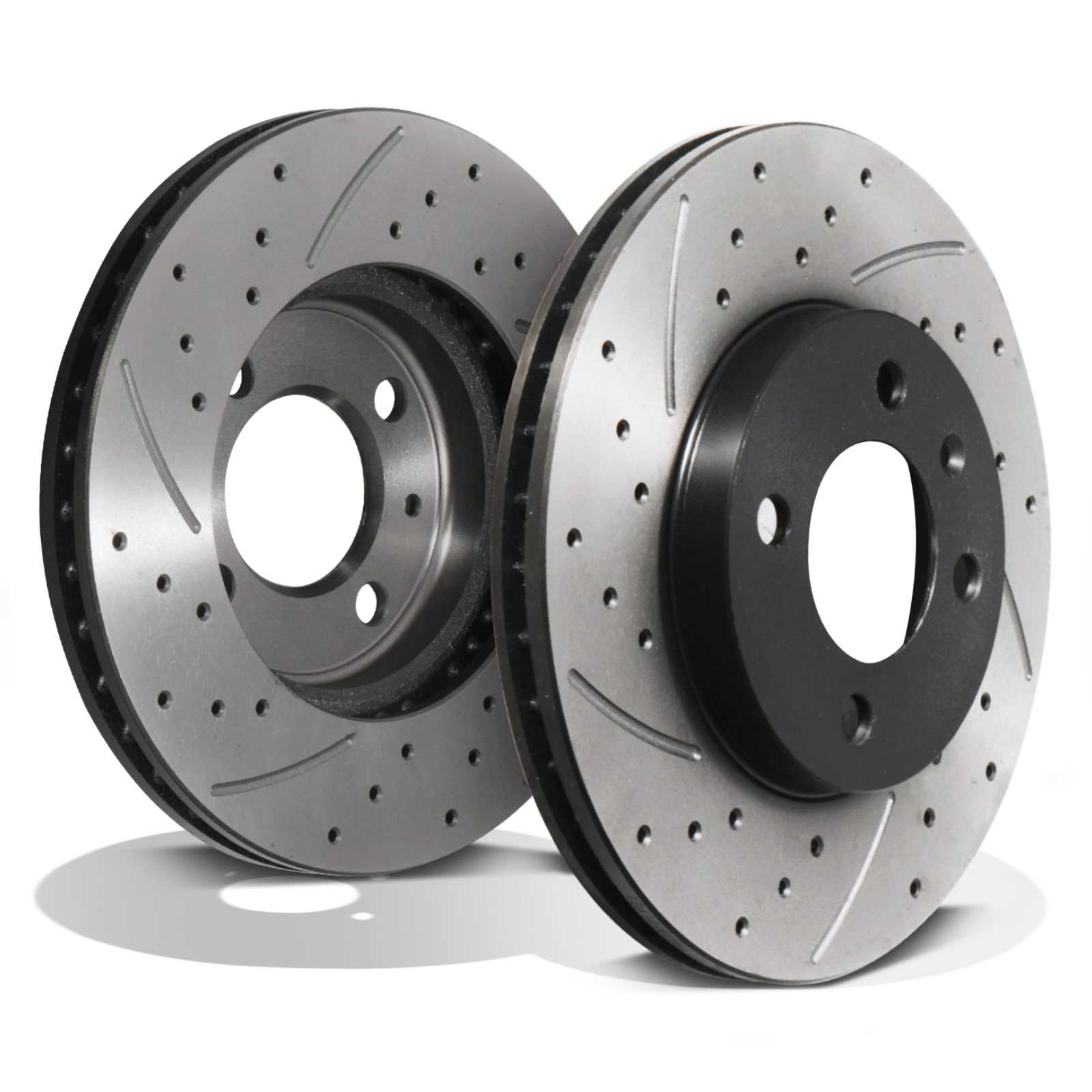 Front Drilled Grooved 256mm Brake Discs - Seat Arosa Cordoba Ibiza 6K 94+