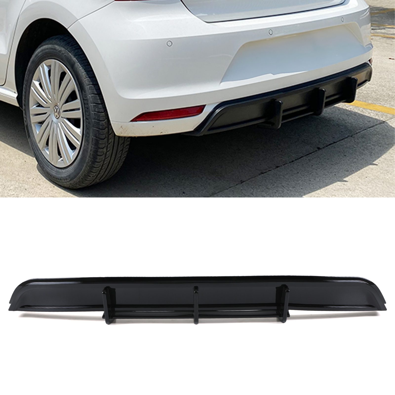 Rear Diffuser Lip Gloss Black - Volkswagen Polo MK5 6C 14-18