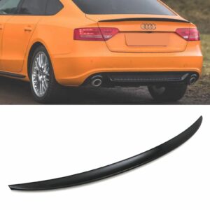 Rear Boot Spoiler Lip Gloss Black - Audi A5 8T B8 09-12